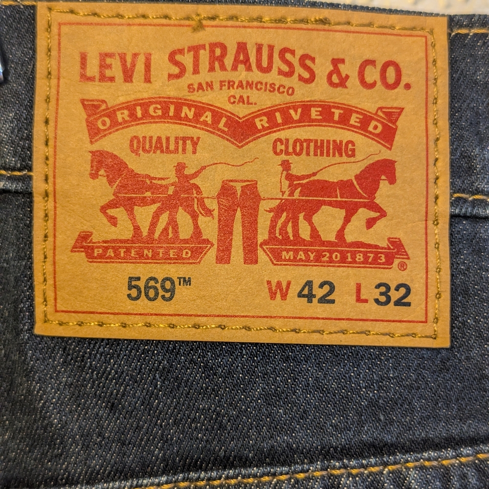 Levis 569 Jeans Mens 42x32 Loose Straight Denim Baggy - Picture 11 of 13
